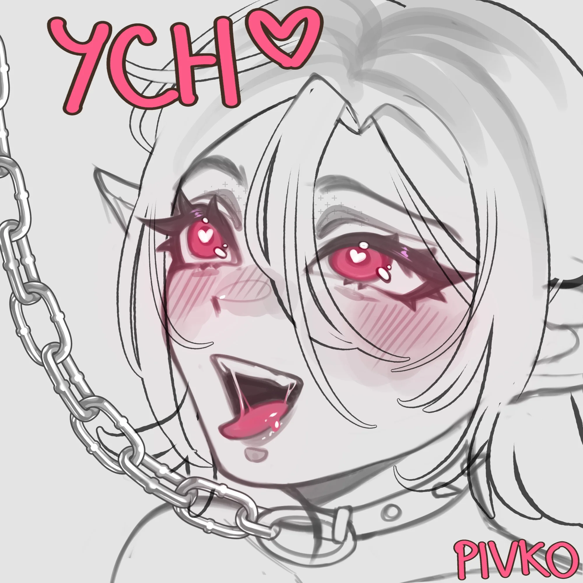 YCH портрет с ошейником 	(っ˘ω˘ς )